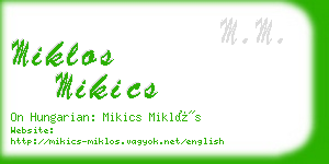 miklos mikics business card